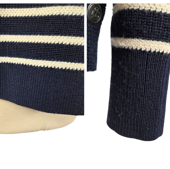 Polo Ralph Lauren Nautical Blue & White Stripe Merino Wool Sweater - Picture 7 of 14
